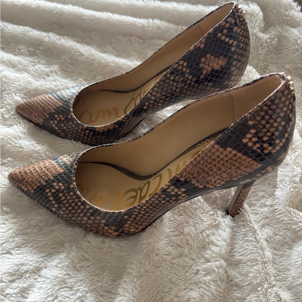 Sam Edelman Brown Snakeskin Heels
